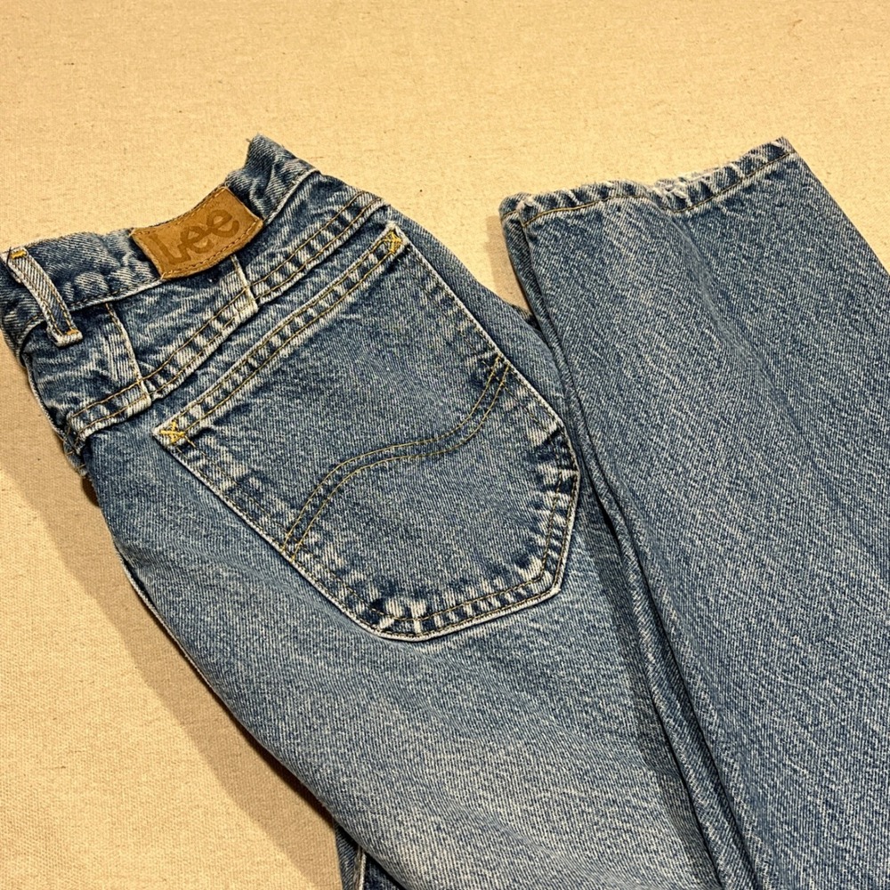 Lee Mom Jeans Women's Vintage Light Wash Straight Leg Denim Pants Size Unknown